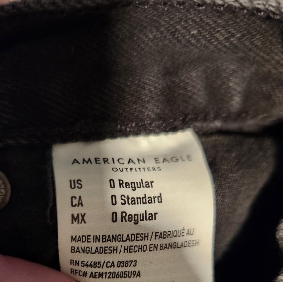 American Eagle Black Distressed Skinny Jeans Size 0 - Picture 8 of 8